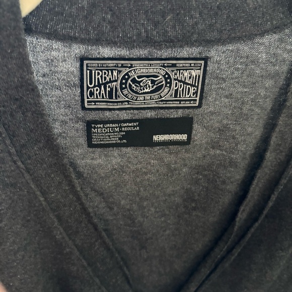 NEIGHBORHOOD Japan sz M Gray Light Weight Cardigan Vneck Long Sleeve - Picture 2 of 13